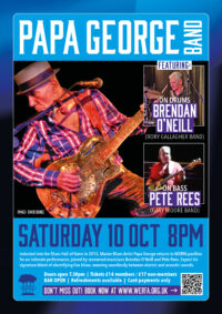 Papa George Band, Saturday 10th October, 8pm